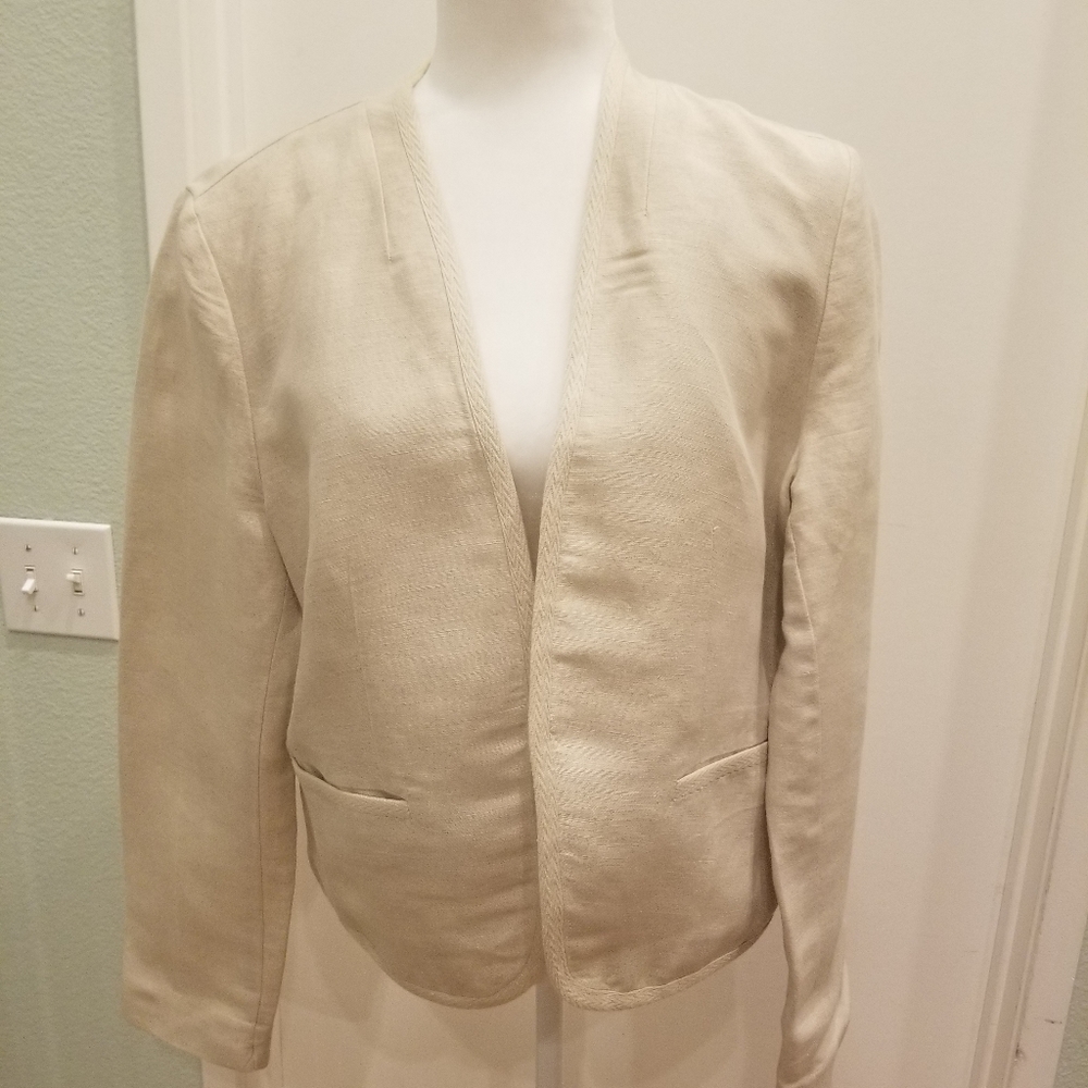 Loft Linen Blazer- Light Khaki (Worn Once)